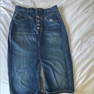 Veronica Beard Indigo Denim Pencil Skirt